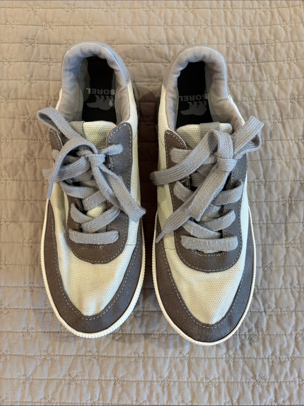 Women’s Grey and Off-White Casual Sneakers
